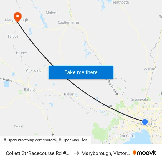Collett St/Racecourse Rd #24 to Maryborough, Victoria map