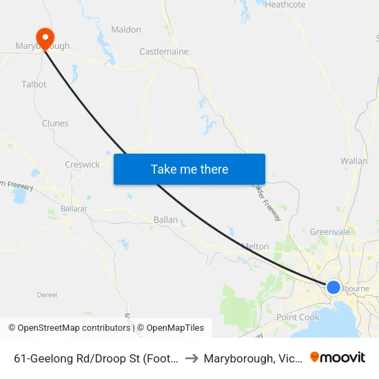 Geelong Rd/Droop St #61 to Maryborough, Victoria map