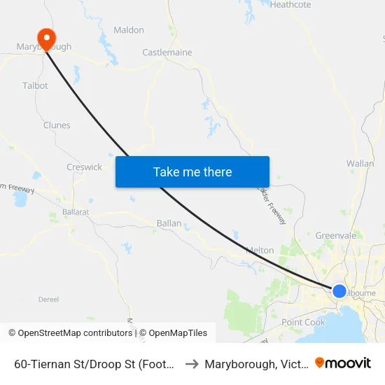 Tiernan St/Droop St #60 to Maryborough, Victoria map