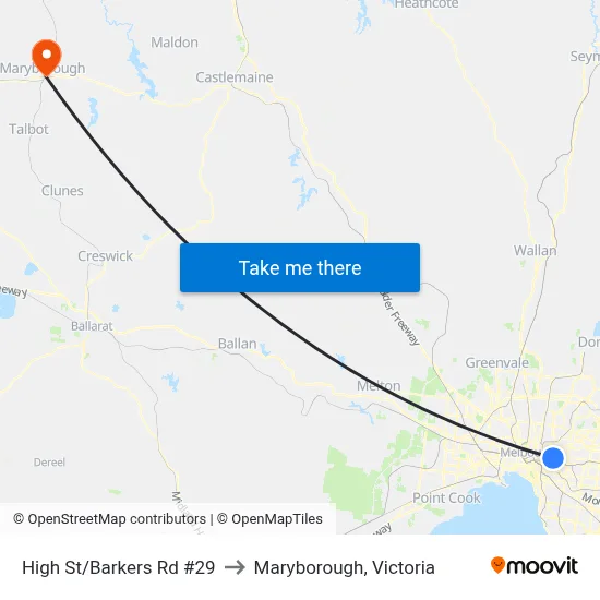 High St/Barkers Rd #29 to Maryborough, Victoria map