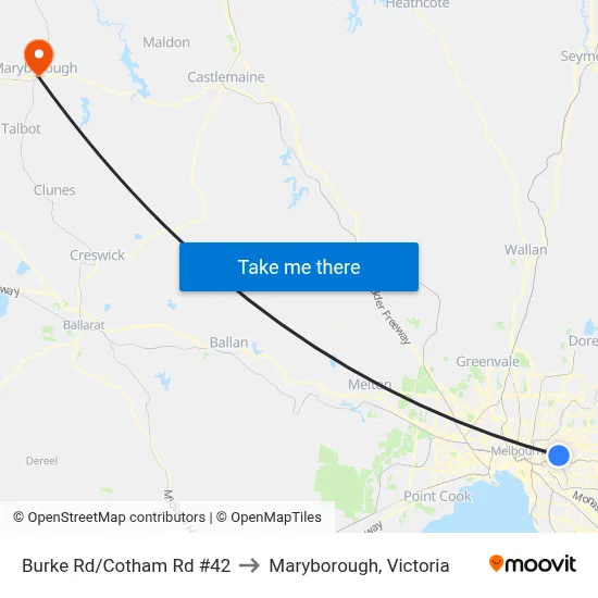 Burke Rd/Cotham Rd #42 to Maryborough, Victoria map