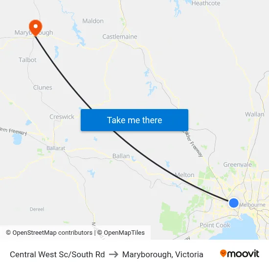 Central West Sc/South Rd to Maryborough, Victoria map