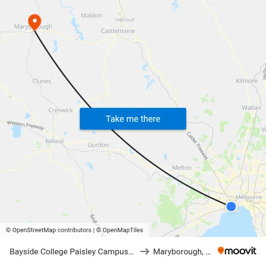 Bayside College Paisley Campus/Blenheim Rd to Maryborough, Victoria map