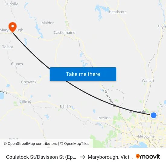 Coulstock St/Davisson St to Maryborough, Victoria map