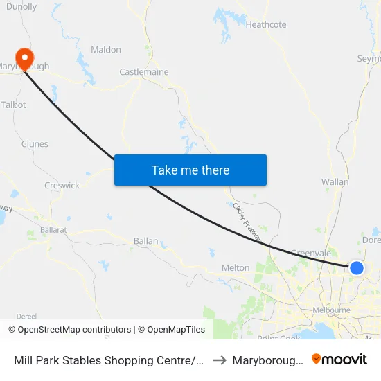 Mill Park Stables Shopping Centre/Redleap Ave to Maryborough, Victoria map