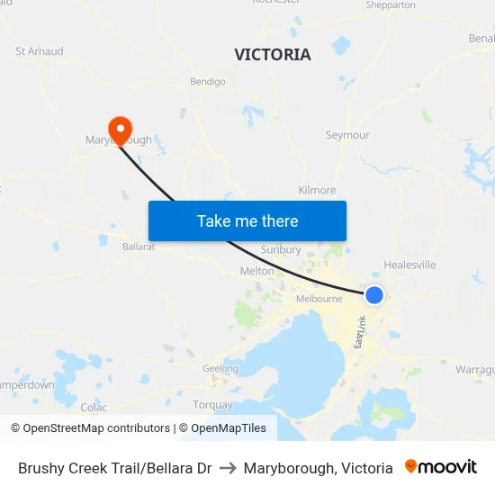 Brushy Creek Trail/Bellara Dr to Maryborough, Victoria map