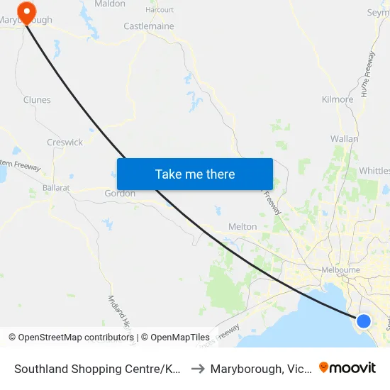 Southland Shopping Centre/Karen St to Maryborough, Victoria map