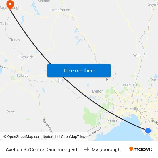 Axelton St/Centre Dandenong Rd to Maryborough, Victoria map
