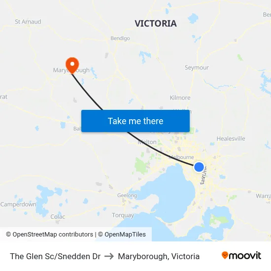 The Glen Sc/Snedden Dr to Maryborough, Victoria map