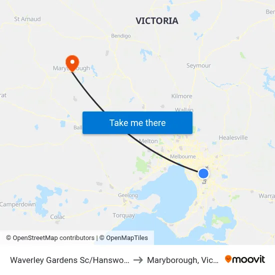 Waverley Gardens Sc/Hansworth St to Maryborough, Victoria map