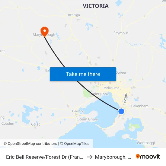 Eric Bell Reserve/Forest Dr to Maryborough, Victoria map