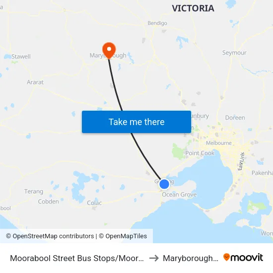 Moorabool Street Bus Stops/Moorabool St to Maryborough, Victoria map