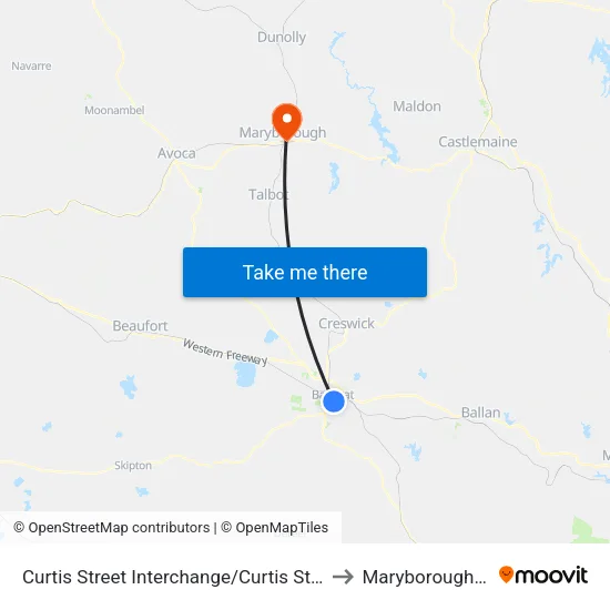 Curtis Street Interchange/Curtis St to Maryborough, Victoria map