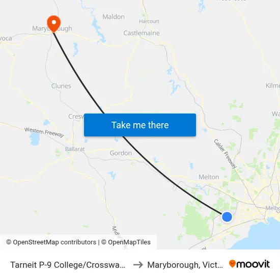 Tarneit P-9 College/Crossway Ave to Maryborough, Victoria map