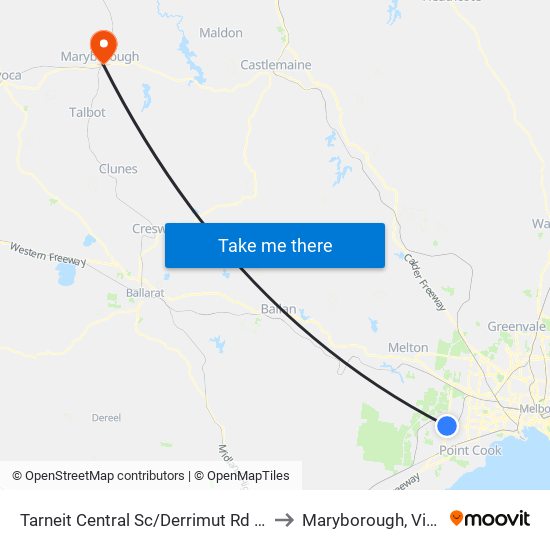 Tarneit Central Sc/Derrimut Rd (Tarneit) to Maryborough, Victoria map