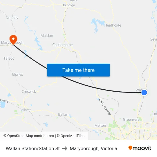 Wallan Station/Station St to Maryborough, Victoria map