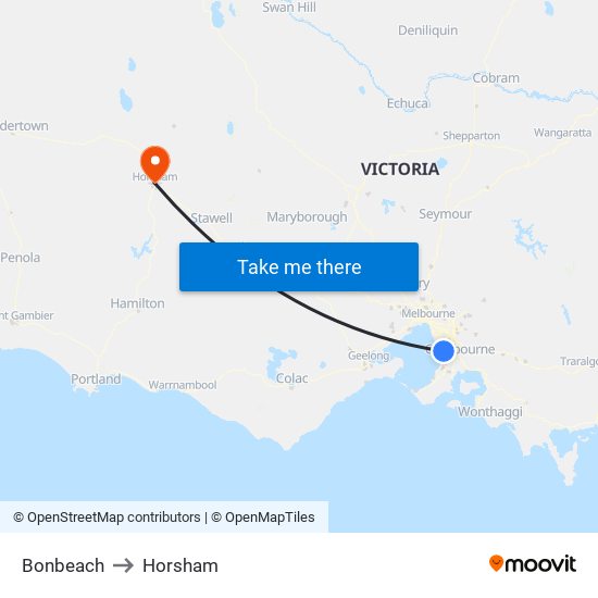 Bonbeach to Horsham map