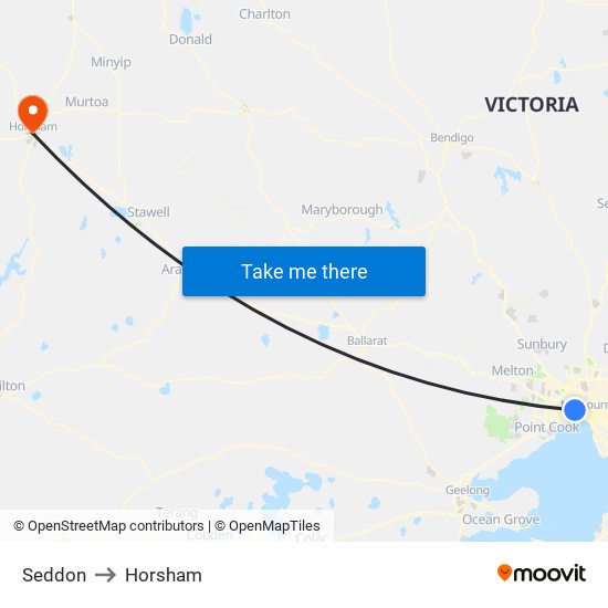 Seddon to Horsham map