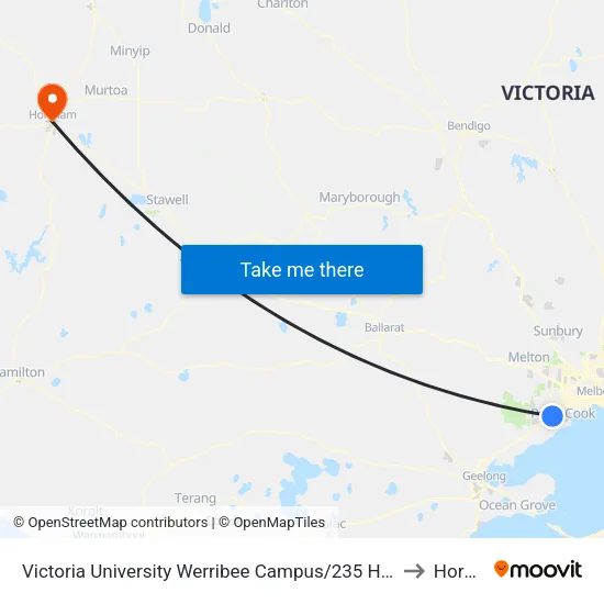 Victoria University Werribee Campus/235 Hoppers Lane to Horsham map