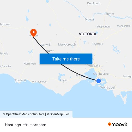 Hastings to Horsham map