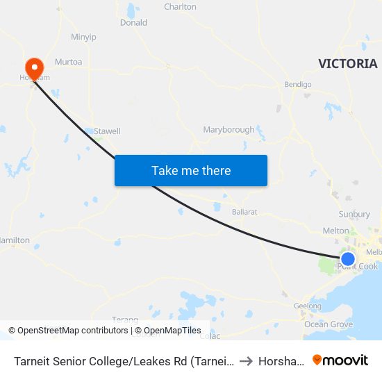 Tarneit Senior College/Leakes Rd (Tarneit) to Horsham map