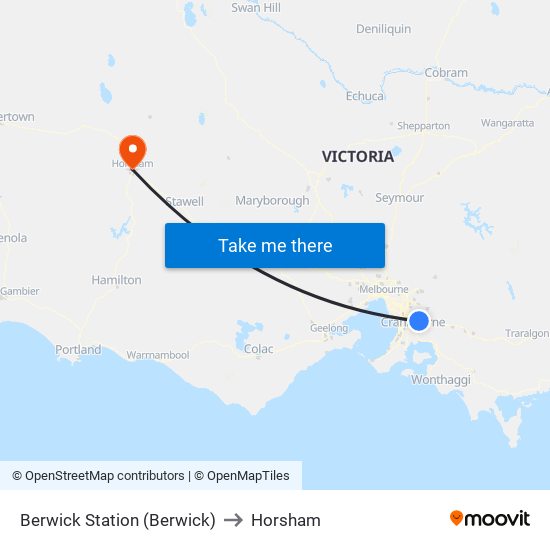 Berwick Station (Berwick) to Horsham map