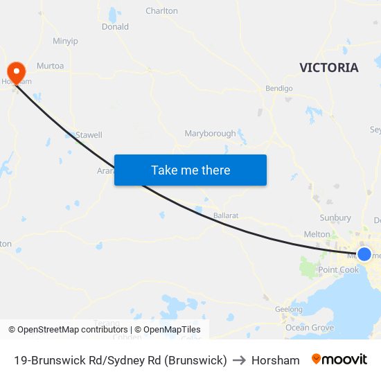 19-Brunswick Rd/Sydney Rd (Brunswick) to Horsham map