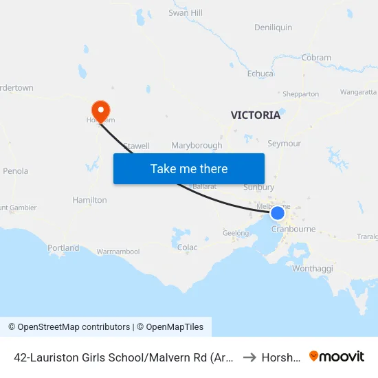 Lauriston Girls School/Malvern Rd #42 to Horsham map