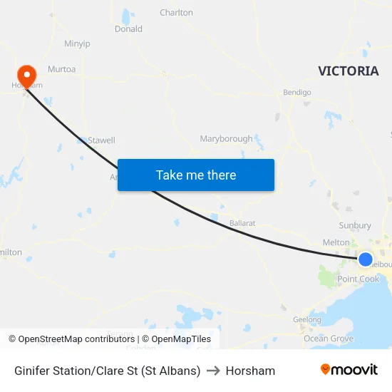 Ginifer Station/Clare St to Horsham map