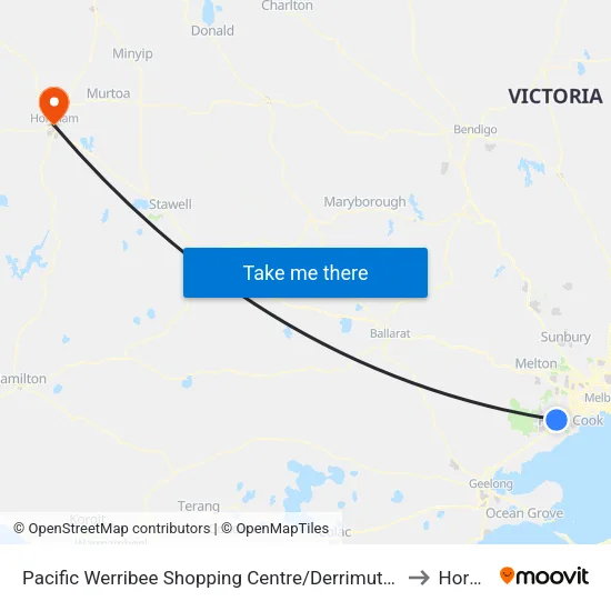 Pacific Werribee Shopping Centre/Derrimut Rd to Horsham map