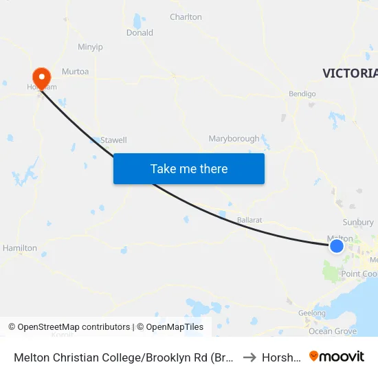 Melton Christian College/Brooklyn Rd to Horsham map