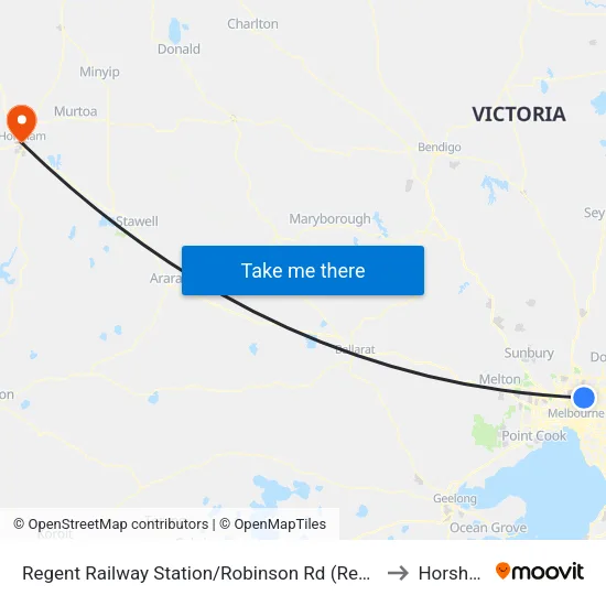 Regent Station/Robinson Rd to Horsham map