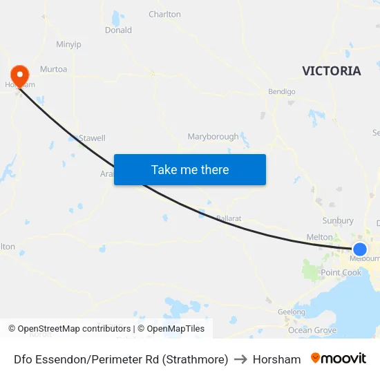 Dfo Essendon/Perimeter Rd to Horsham map