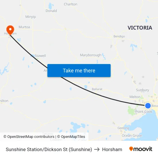 Sunshine Station/Dickson St to Horsham map