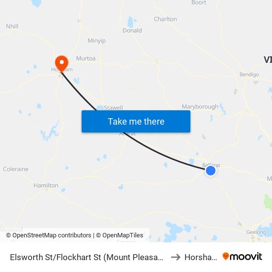 Elsworth St/Flockhart St (Mount Pleasant) to Horsham map