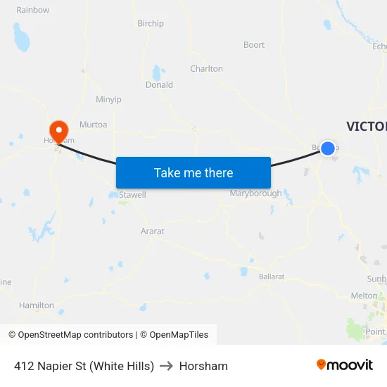Rheola St/Napier St to Horsham map