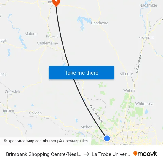 Brimbank Shopping Centre/Neale Rd to La Trobe University map