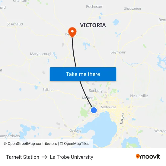 Tarneit Station to La Trobe University map