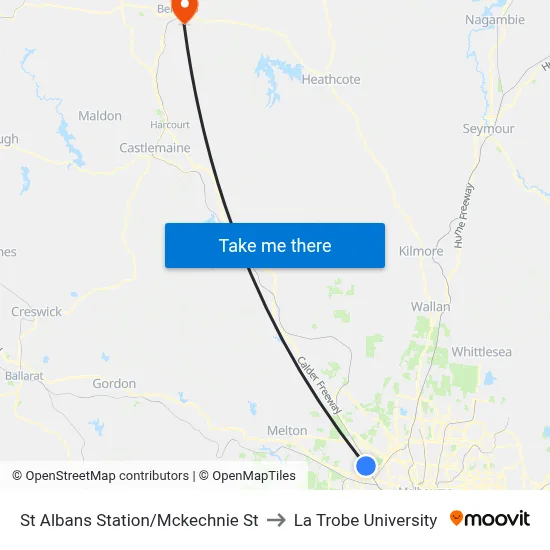 St Albans Station/Mckechnie St to La Trobe University map