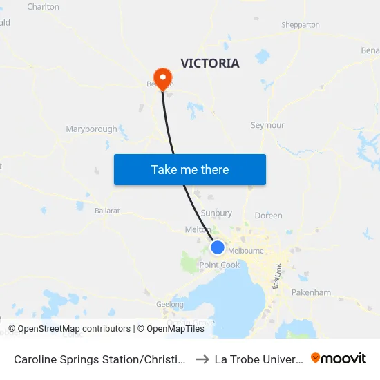 Caroline Springs Station/Christies Rd to La Trobe University map