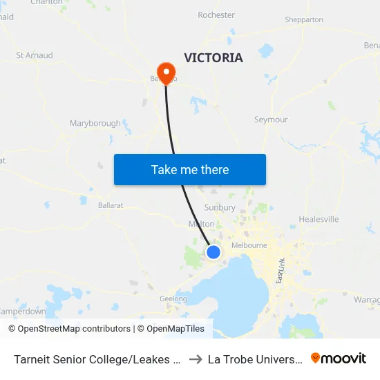 Tarneit Senior College/Leakes Rd to La Trobe University map