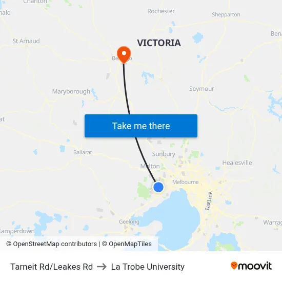 Tarneit Rd/Leakes Rd to La Trobe University map
