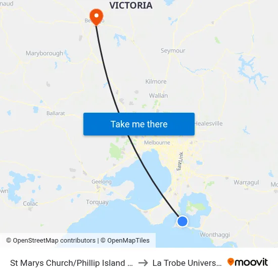 St Marys Church/Phillip Island Rd to La Trobe University map