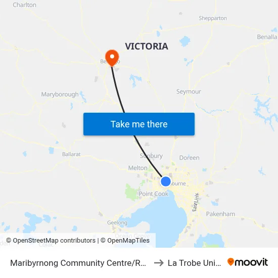 Maribyrnong Community Centre/Raleigh Rd #45 to La Trobe University map