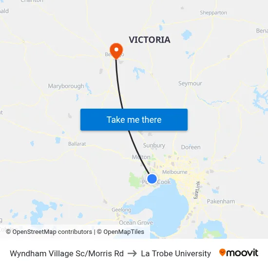 Wyndham Village Sc/Morris Rd to La Trobe University map