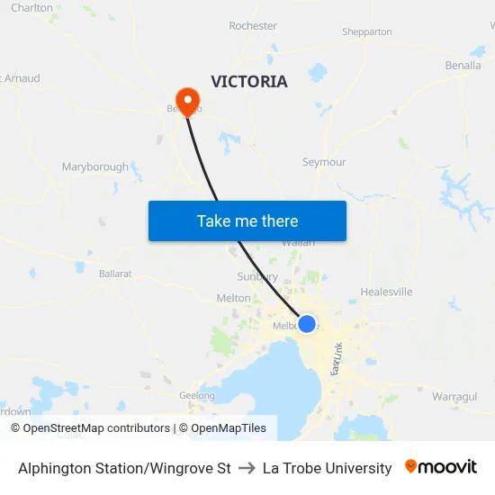 Alphington Station/Wingrove St to La Trobe University map