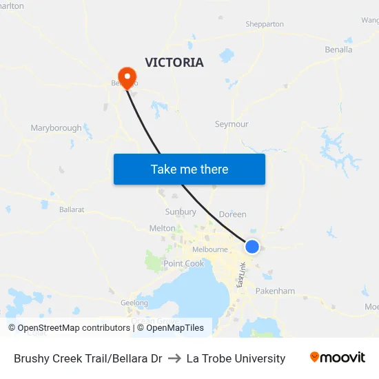 Brushy Creek Trail/Bellara Dr to La Trobe University map