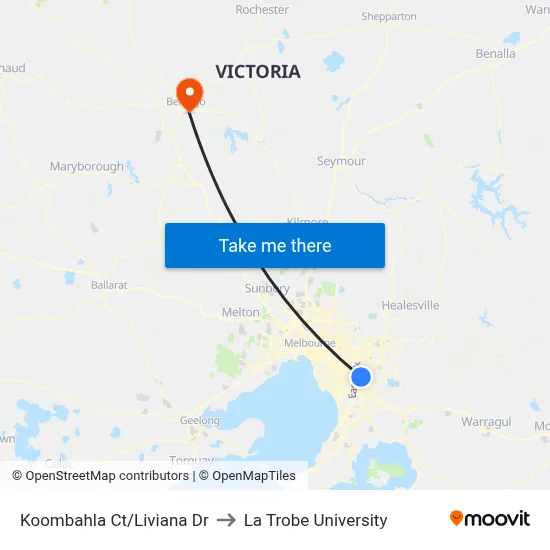 Koombahla Ct/Liviana Dr to La Trobe University map
