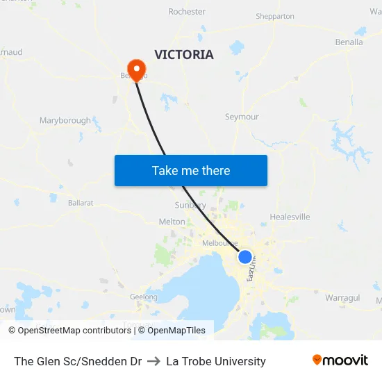 The Glen Sc/Snedden Dr to La Trobe University map