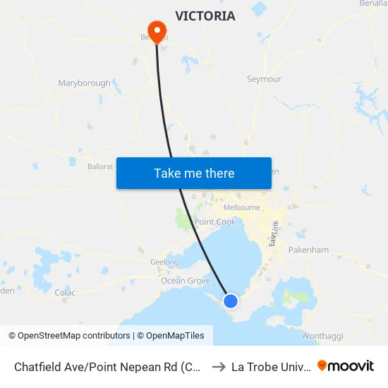 Chatfield Ave/Point Nepean Rd to La Trobe University map